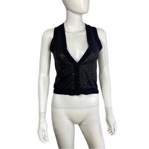 Express Design Studio Sequin Black Sweater Vest